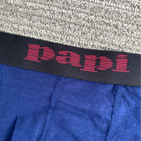 PAPI MENS BRAND NEW NAVY BLUE 95% COTTON / 5% SPANDEX BOXER BRIEF MEDIUM 32"-34" - Picture 5 of 9